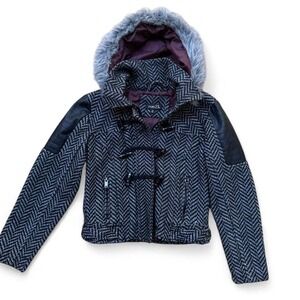 Rue21 Women's Duffel Toggle Coat with Detachable Faux‎ Fur Hood Size Large